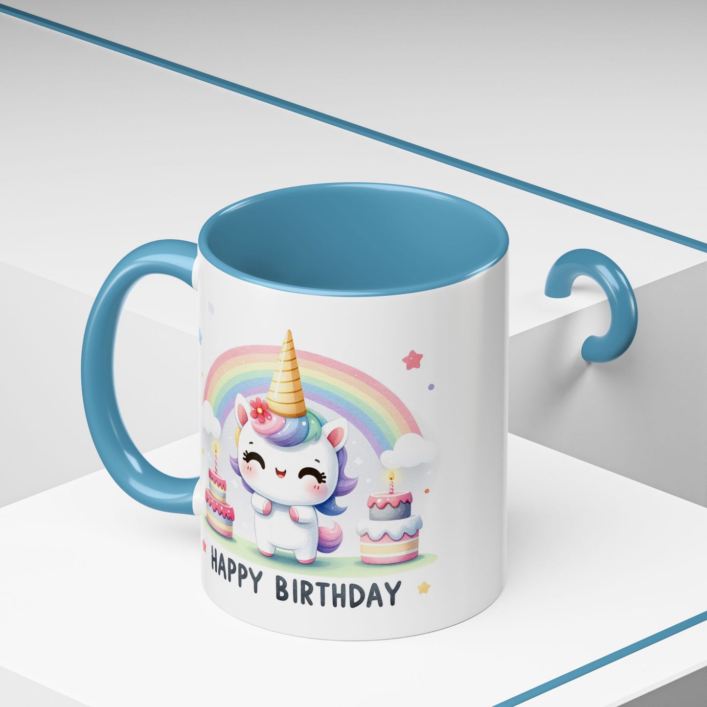 Birthday Mug -  Unicorn With Cakes