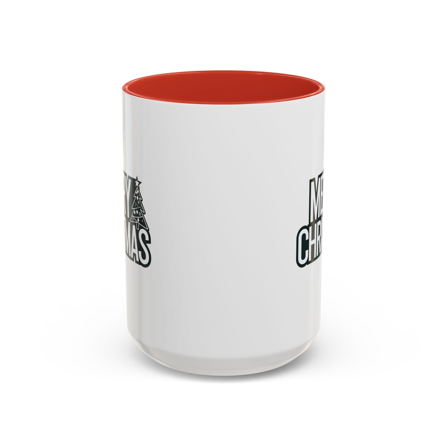 Christmas Mug - Merry Christmas White & Black Text Tree