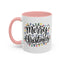 Christmas Mug - Merry Christmas Black Text Colored Lights