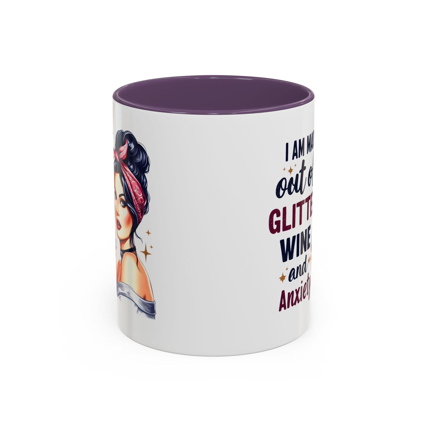 Humor Mug - I'm Made Out of Glitter Wine and Anxiety