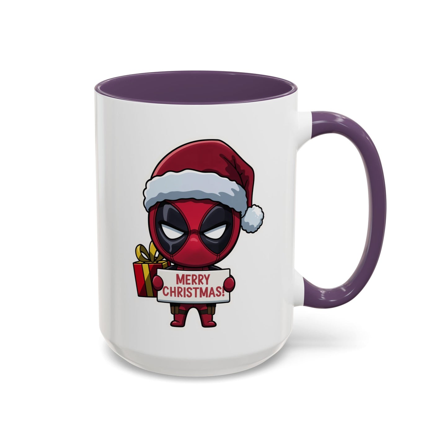 Christmas Mug - Merry Christmas Red Text Superhero