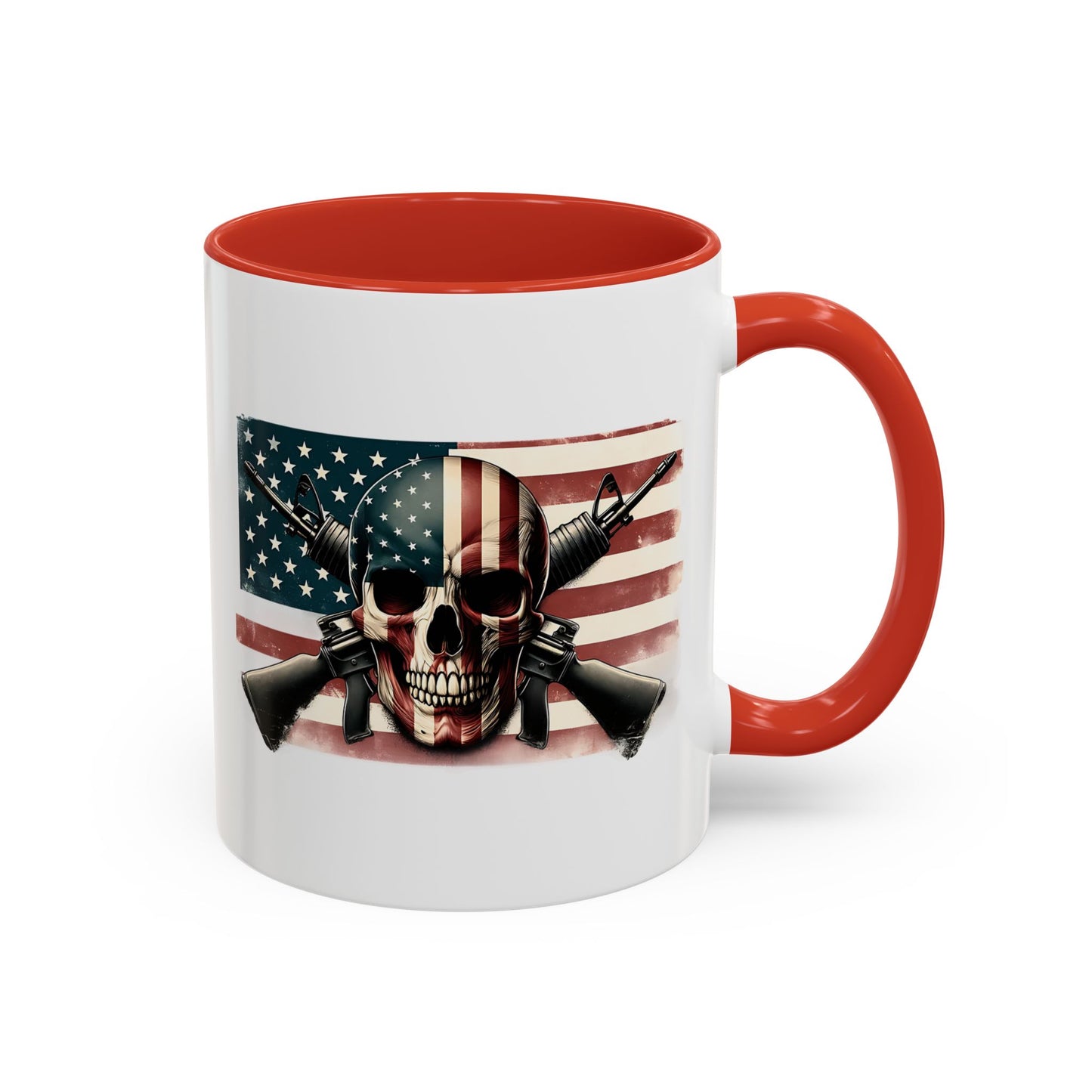 4th of July Mug - Skull Guns Flag