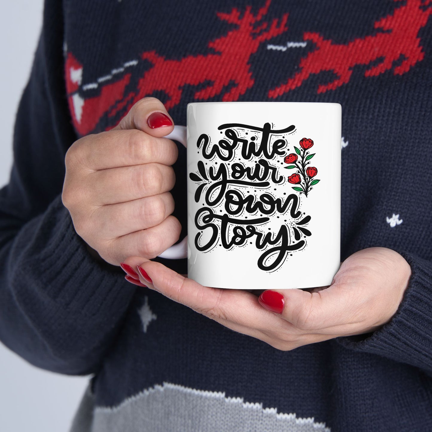 Motivation Mug - Write Your Own Story Flowers