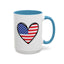4th of July Mug - USA Flag Heart
