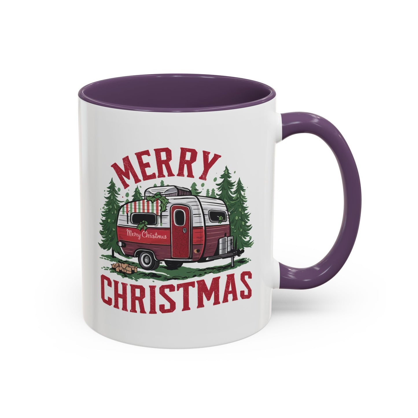 Christmas Mug - Merry Christmas Red & White Camper