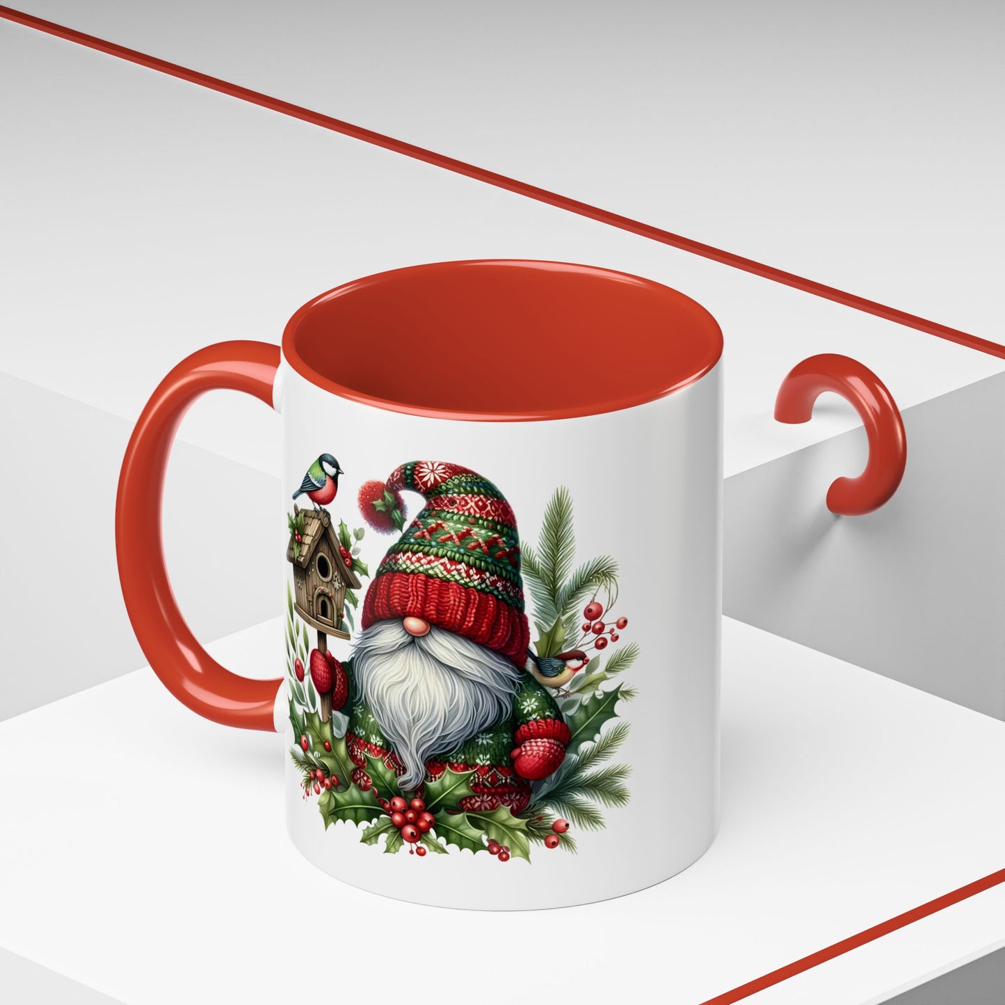 Christmas Mug - Red and Green Gnome