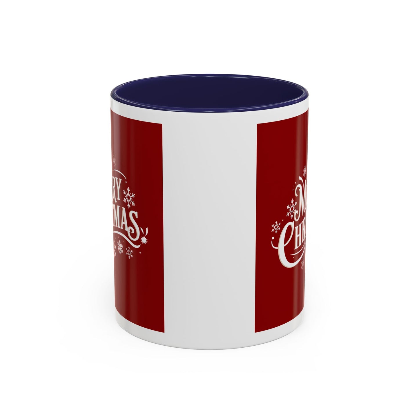 Christmas Mug - Merry Christmas White Text Maroon Background