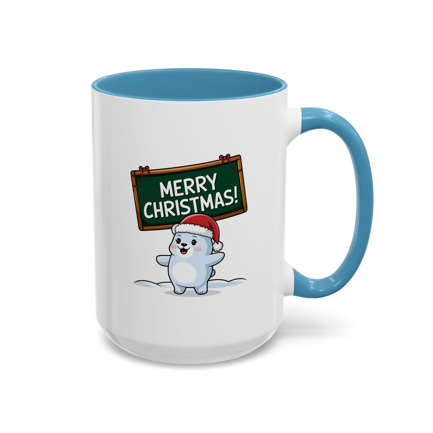 Christmas Mug - Merry Christmas White Text Seal Pup