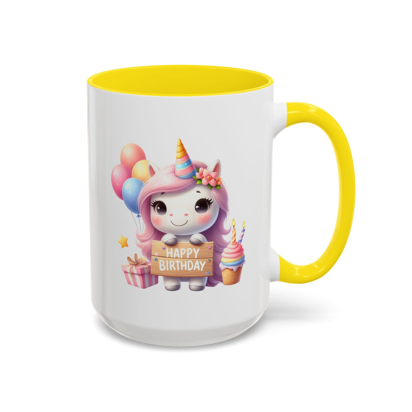 Birthday Mug - Girl Unicorn Happy Birthday Sign 2