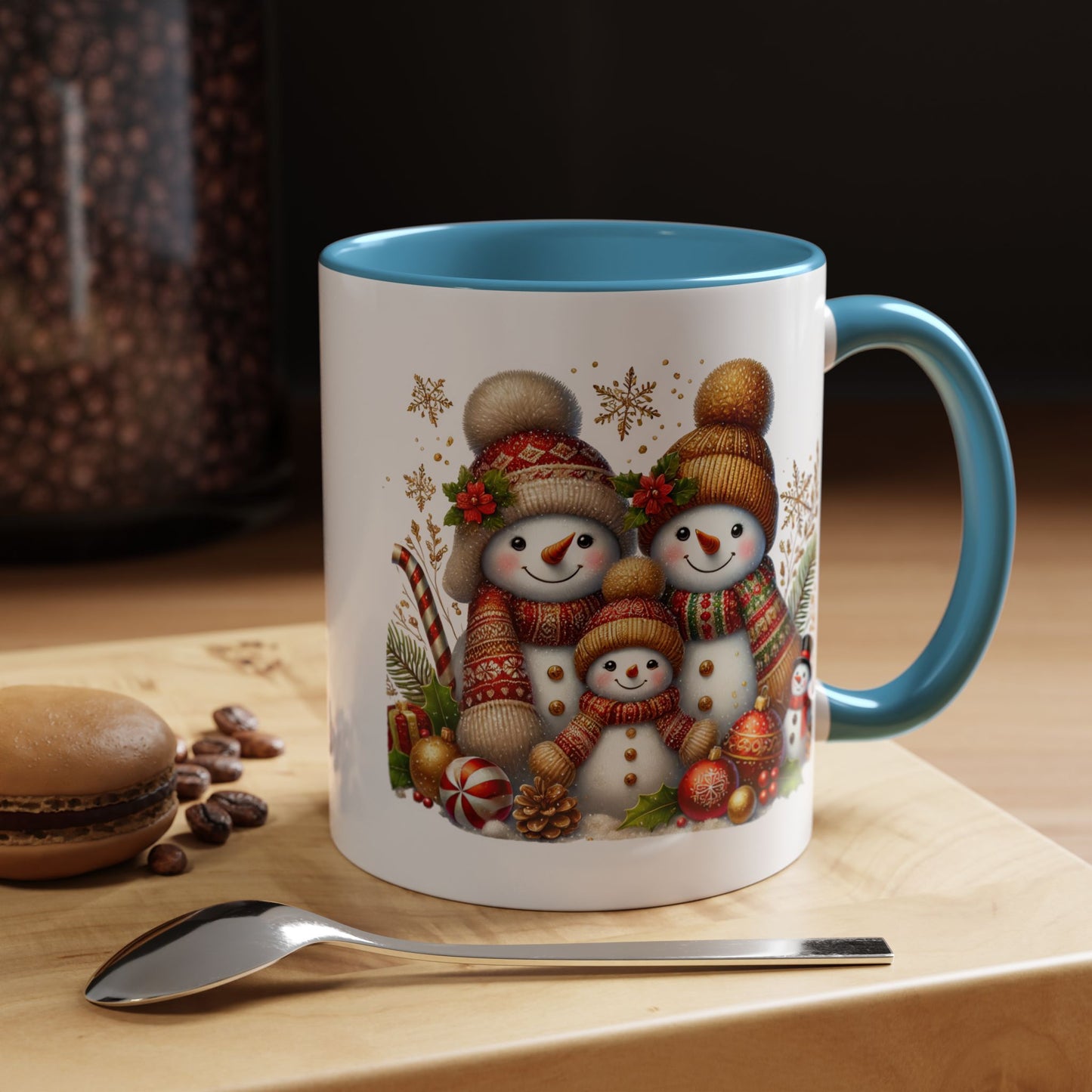 Christmas Mug - Gold Snowman Family