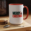 Christmas Mug - Merry Christmas Green & Red Text Santa Bag