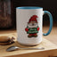 Christmas Mug - Merry Christmas White & Green Text Gnome Snow
