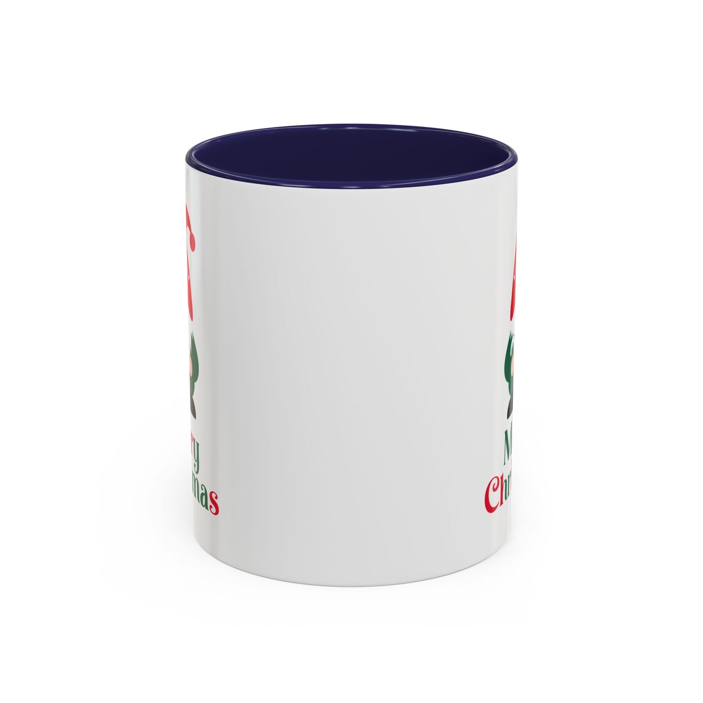 Christmas Mug - Merry Christmas Green & Red Text Gnome Candy Cane