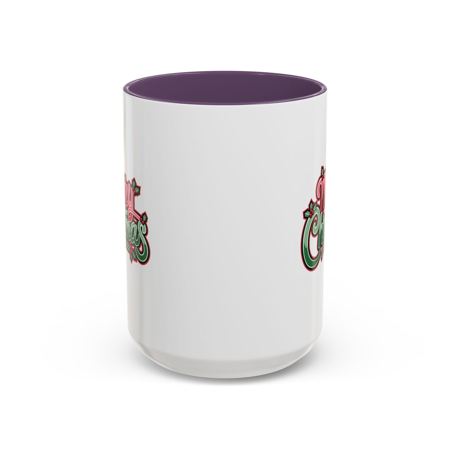 Christmas Mug - Merry Christmas Red & Green Text Mistletoe