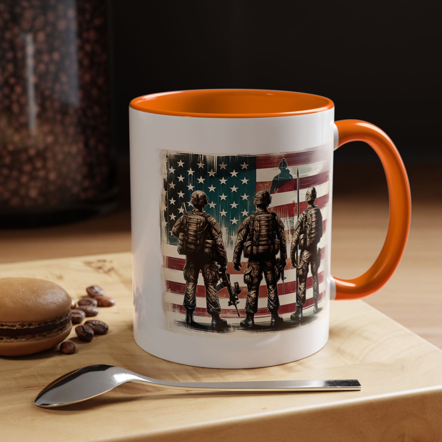 4th of July Mug - Soldiers American Flag
