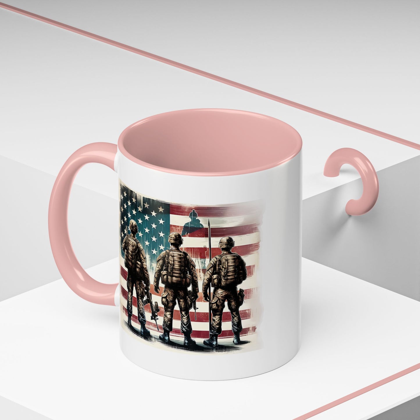 4th of July Mug - Soldiers American Flag