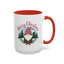 Christmas Mug - Merry Christmas Red Text Gnome Bow Tree
