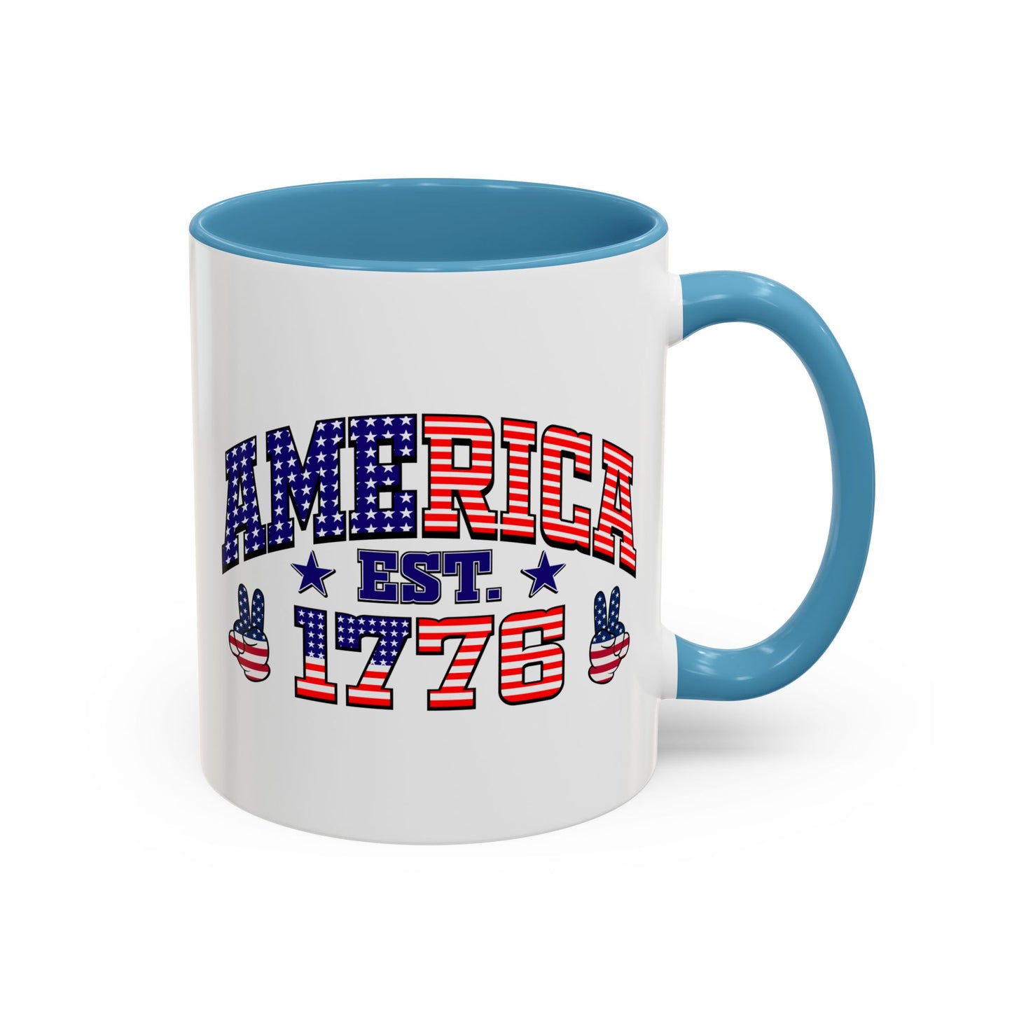 4th of July Mug - American Est 1776 Patriotic Flag