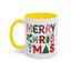 Christmas Mug - Merry Christmas Red Green & Gold Decorative Text