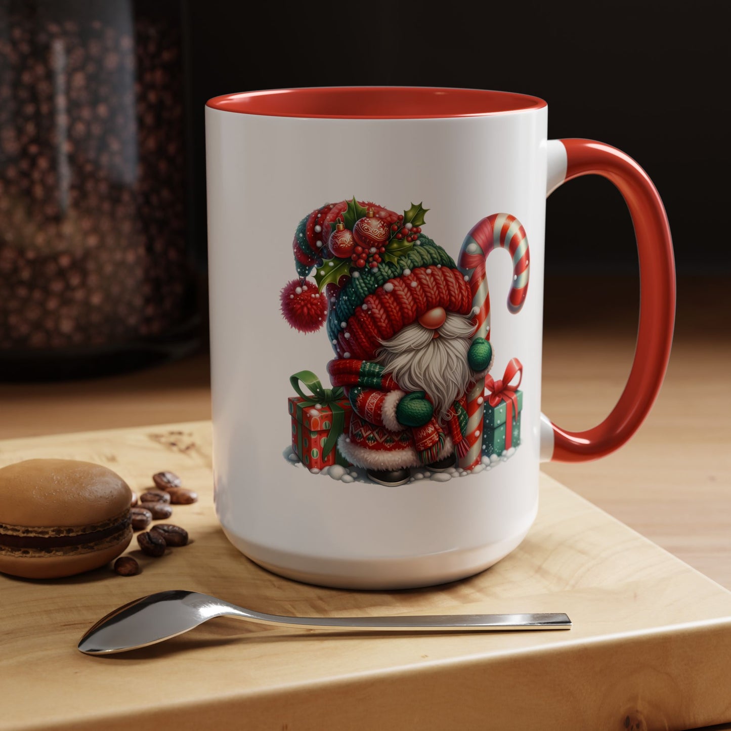 Christmas Mug - Gnome Candy Cane and Presents
