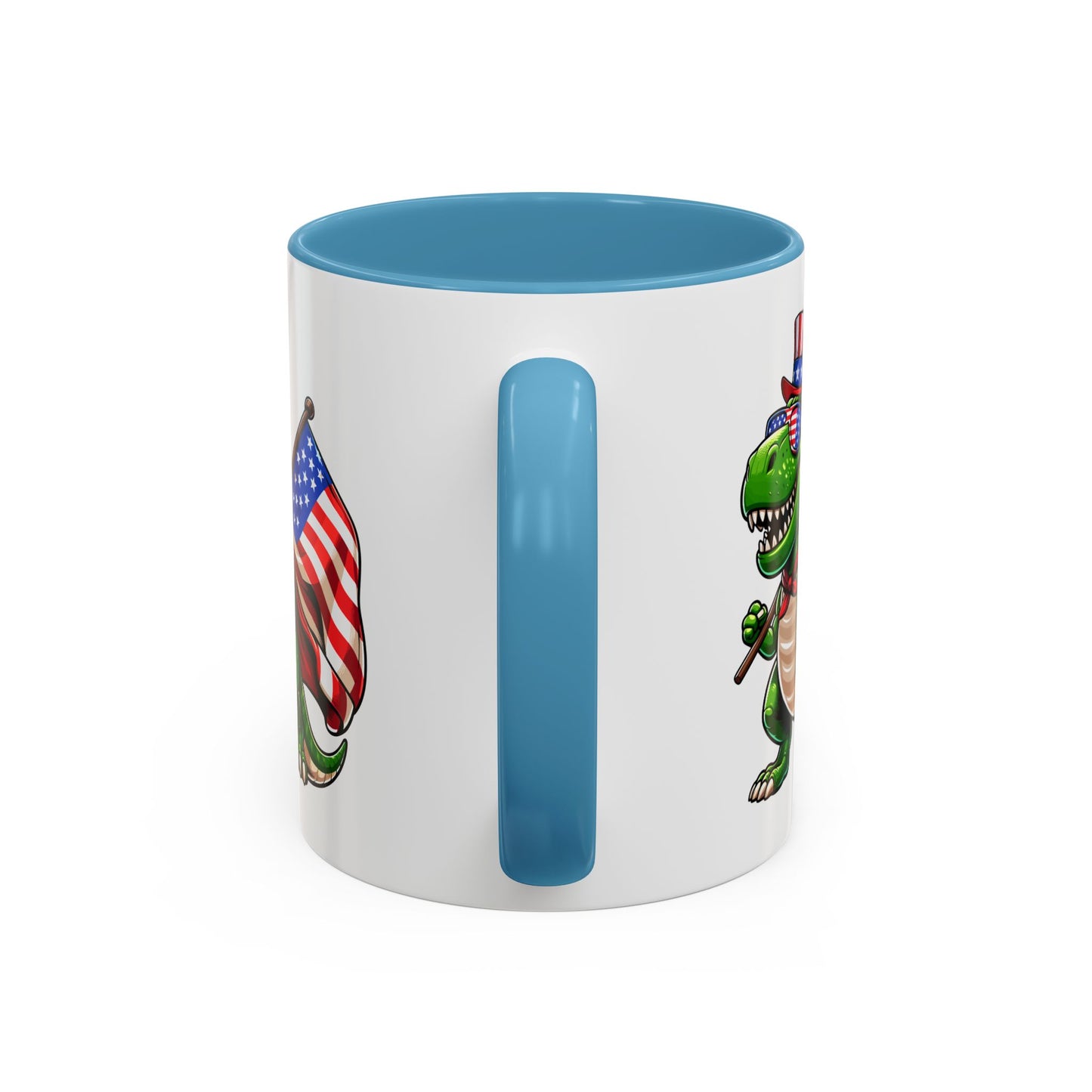 4th of July Mug - T Rex Dinosaur USA Flag