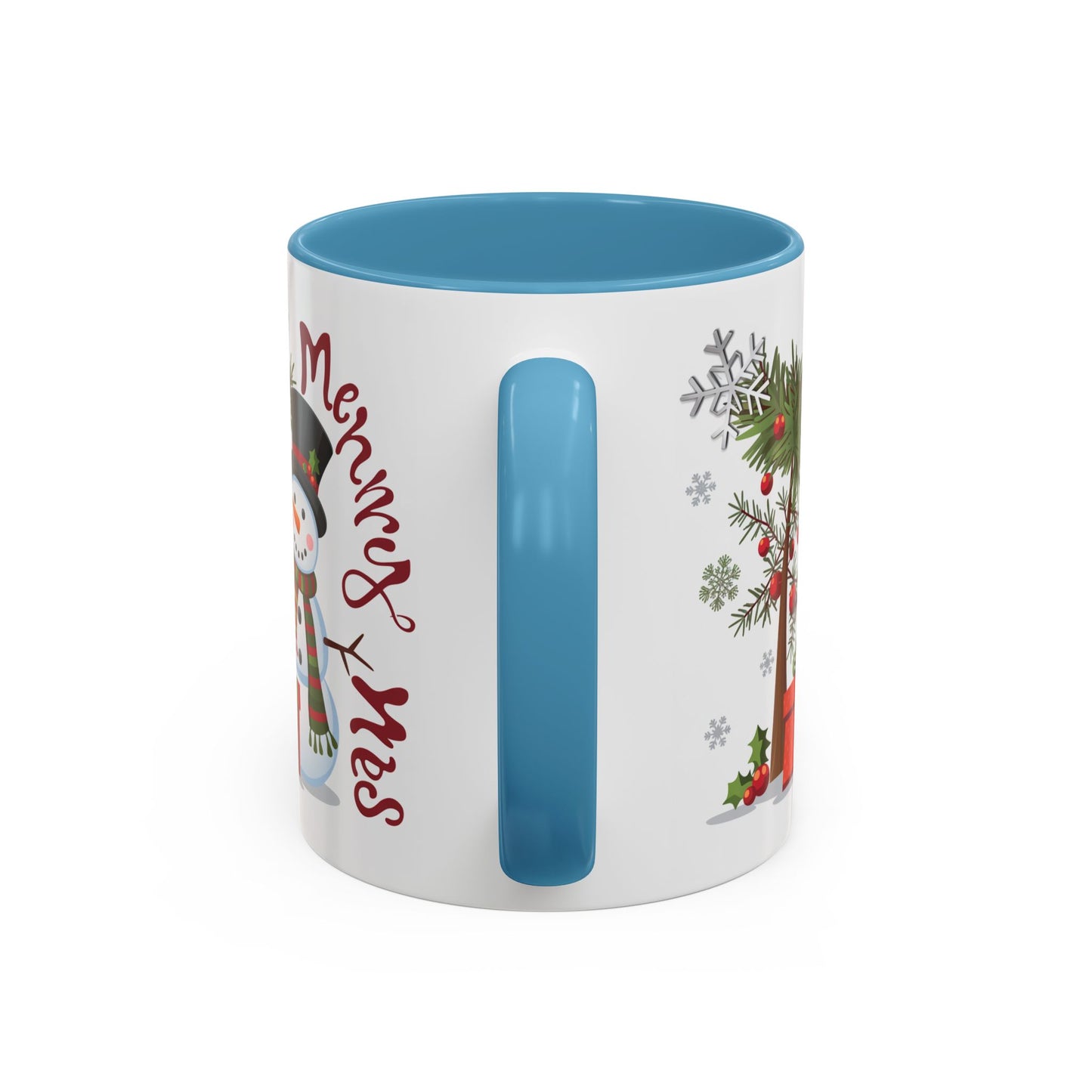 Christmas Mug - Merry Xmas Snowman Tree Present