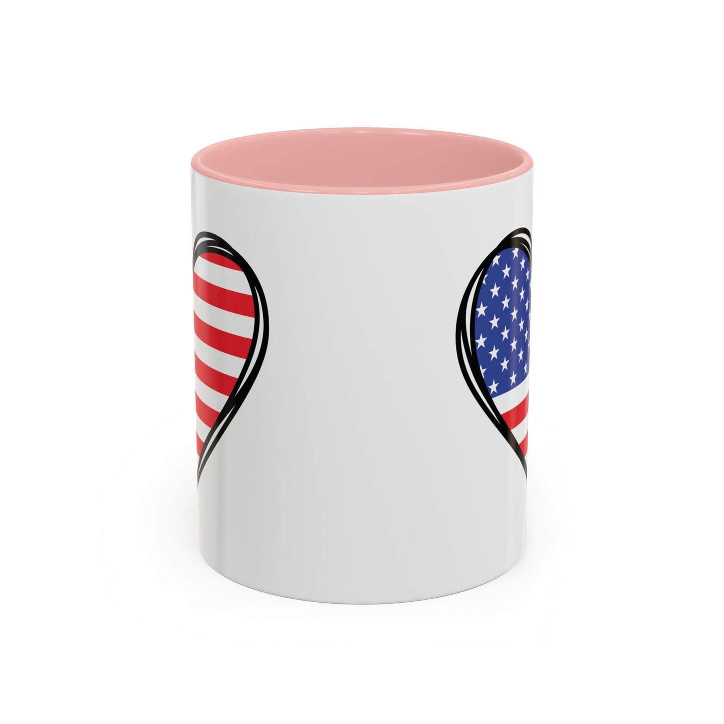 4th of July Mug - USA Flag Heart