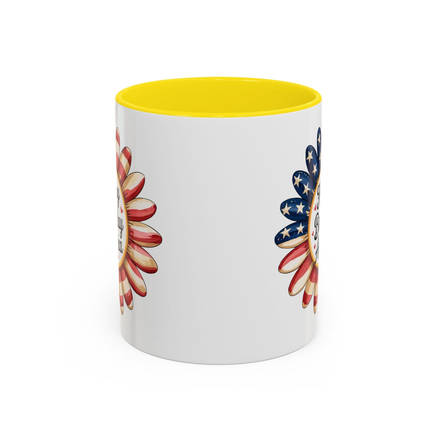 4th of July Mug - Happy Birthday America Sunflower