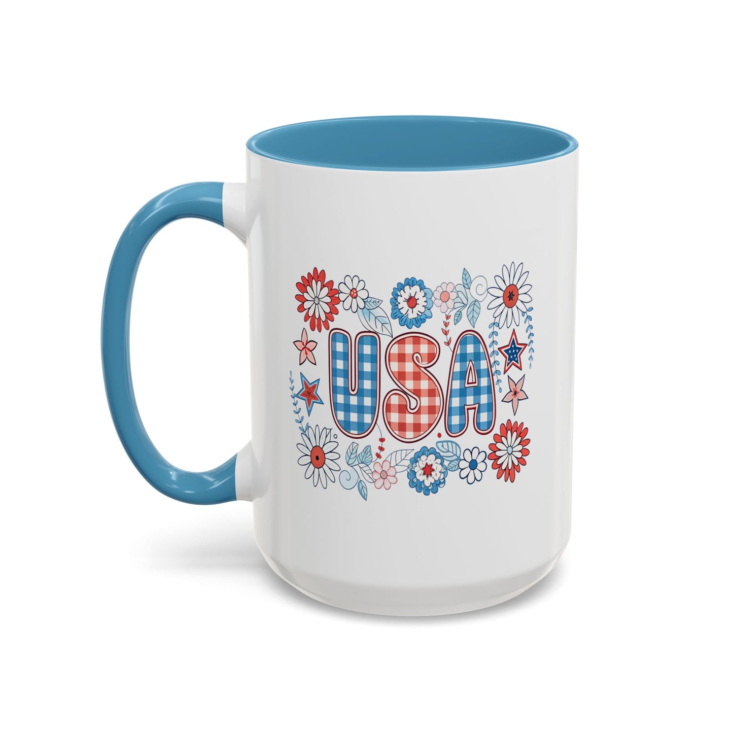 4th of July Mug - USA Preppy Floral