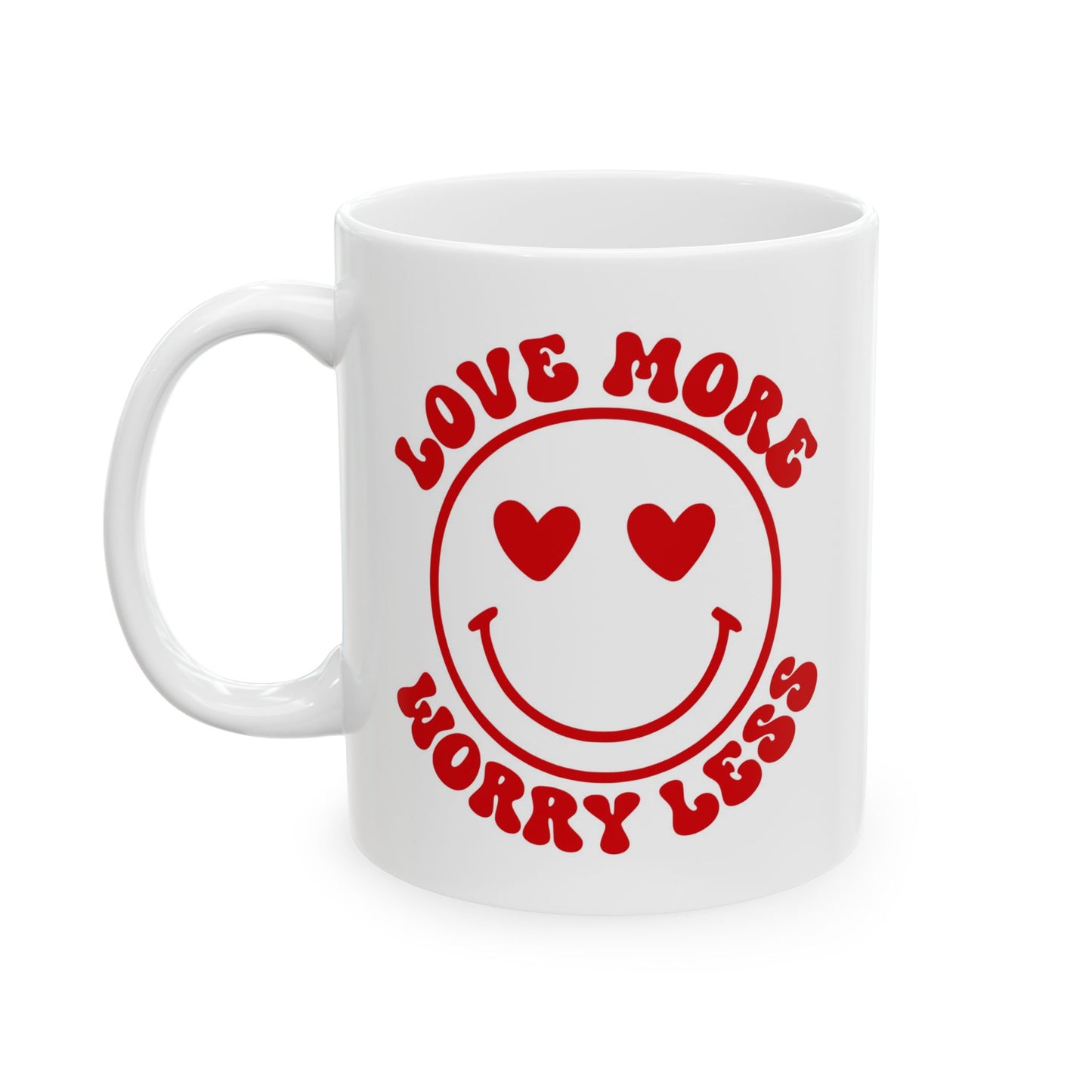 Wellness Mug - Love More Worry Less Smiley Face
