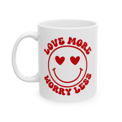 Wellness Mug - Love More Worry Less Smiley Face
