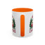 Christmas Mug - Merry Christmas Maroon Text Camper Trees