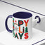 Christmas Mug - Happy Holidays Green Red & Blue Decorative Text