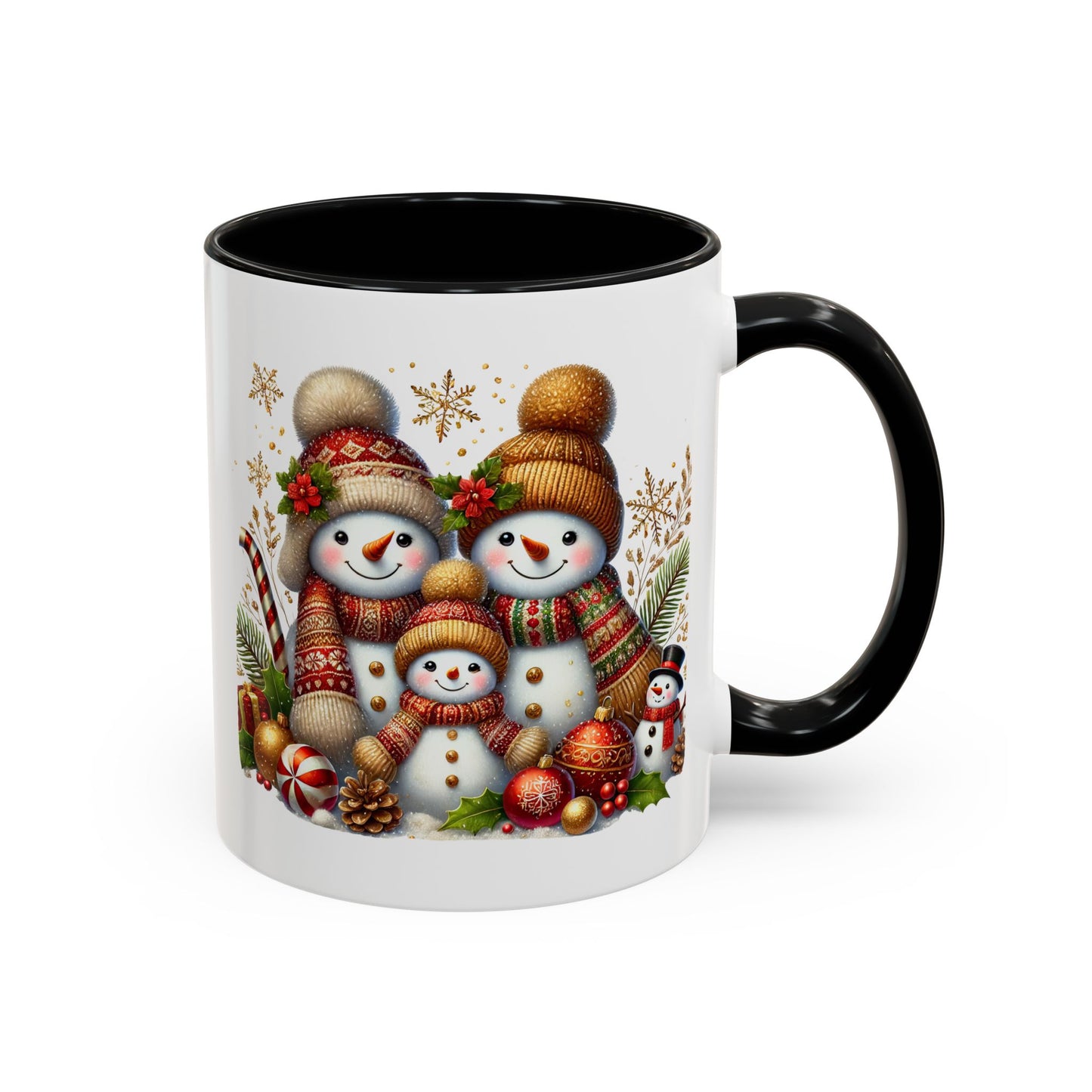 Christmas Mug - Gold Snowman Family
