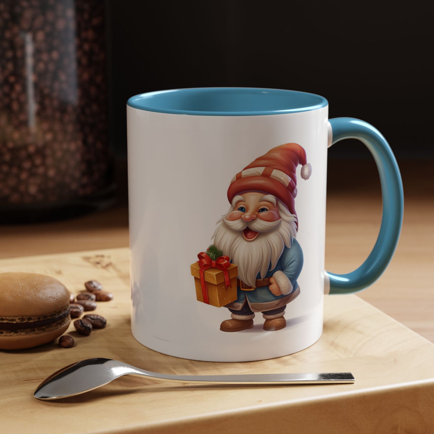 Christmas Mug - Old Gnome with Present