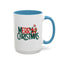 Christmas Mug - Merry Christmas Green & Red Text Santa Present