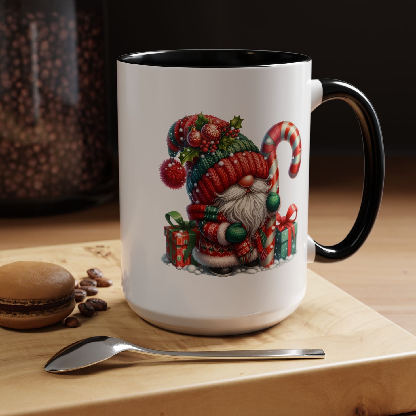 Christmas Mug - Gnome Candy Cane and Presents
