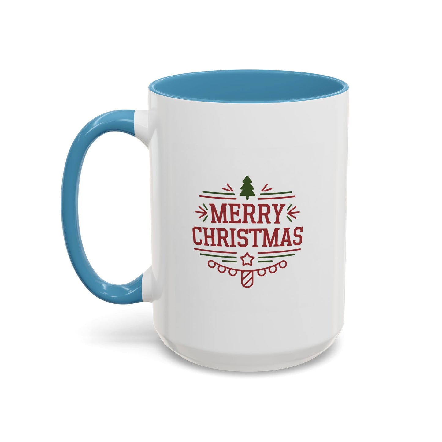 Christmas Mug - Merry Christmas Maroon Text Tree Star