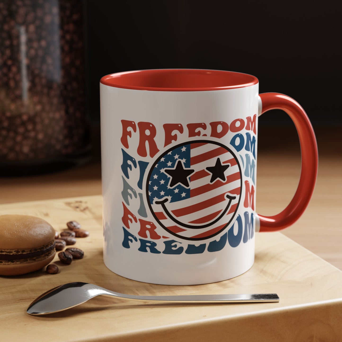 4th of July Mug - Freedom Smiley Face