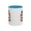 Christmas Mug - Happy Holidays and Merry Christmas Blue Green Yellow Red Text