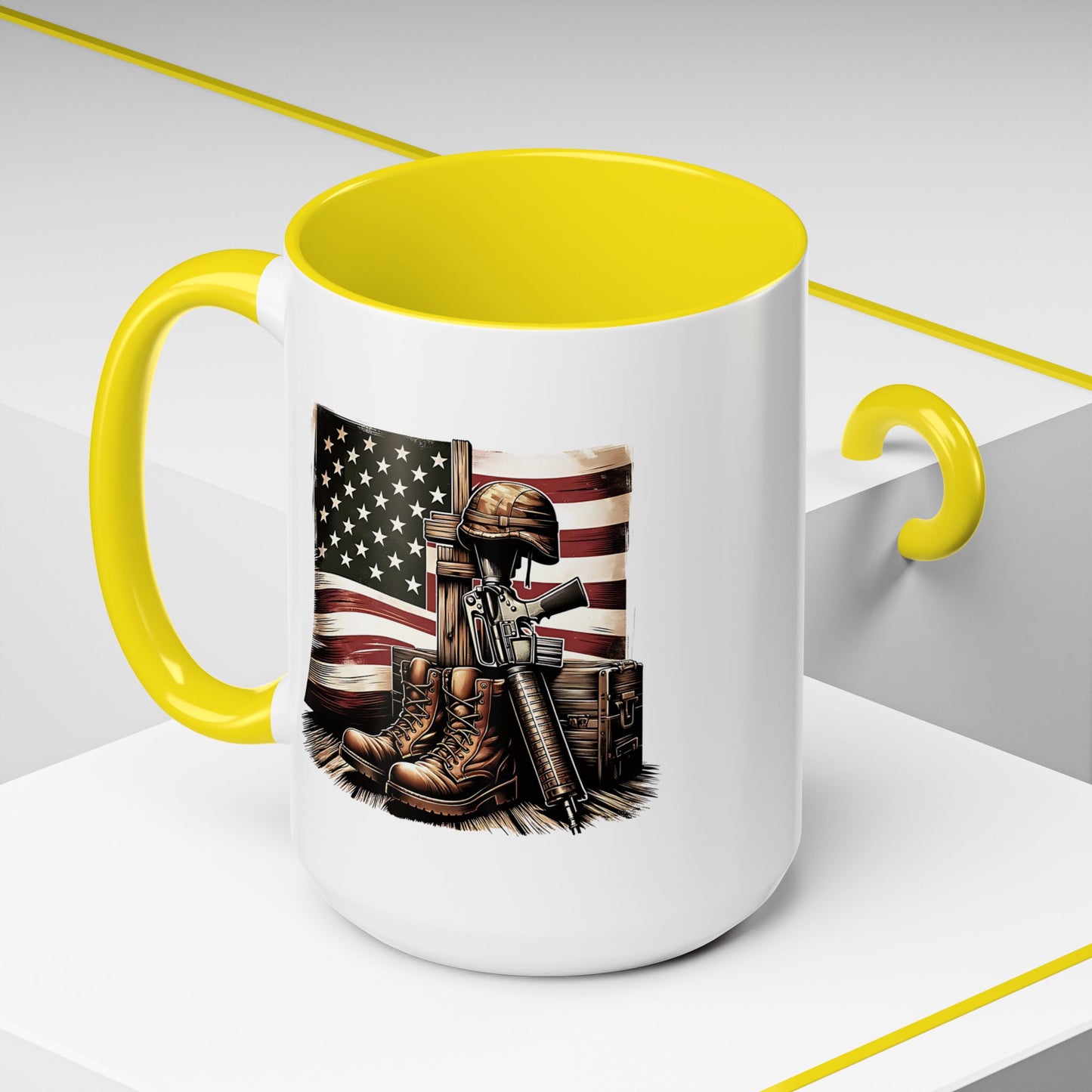 4th of July Mug - Fallen Soldier Boots Flag 3