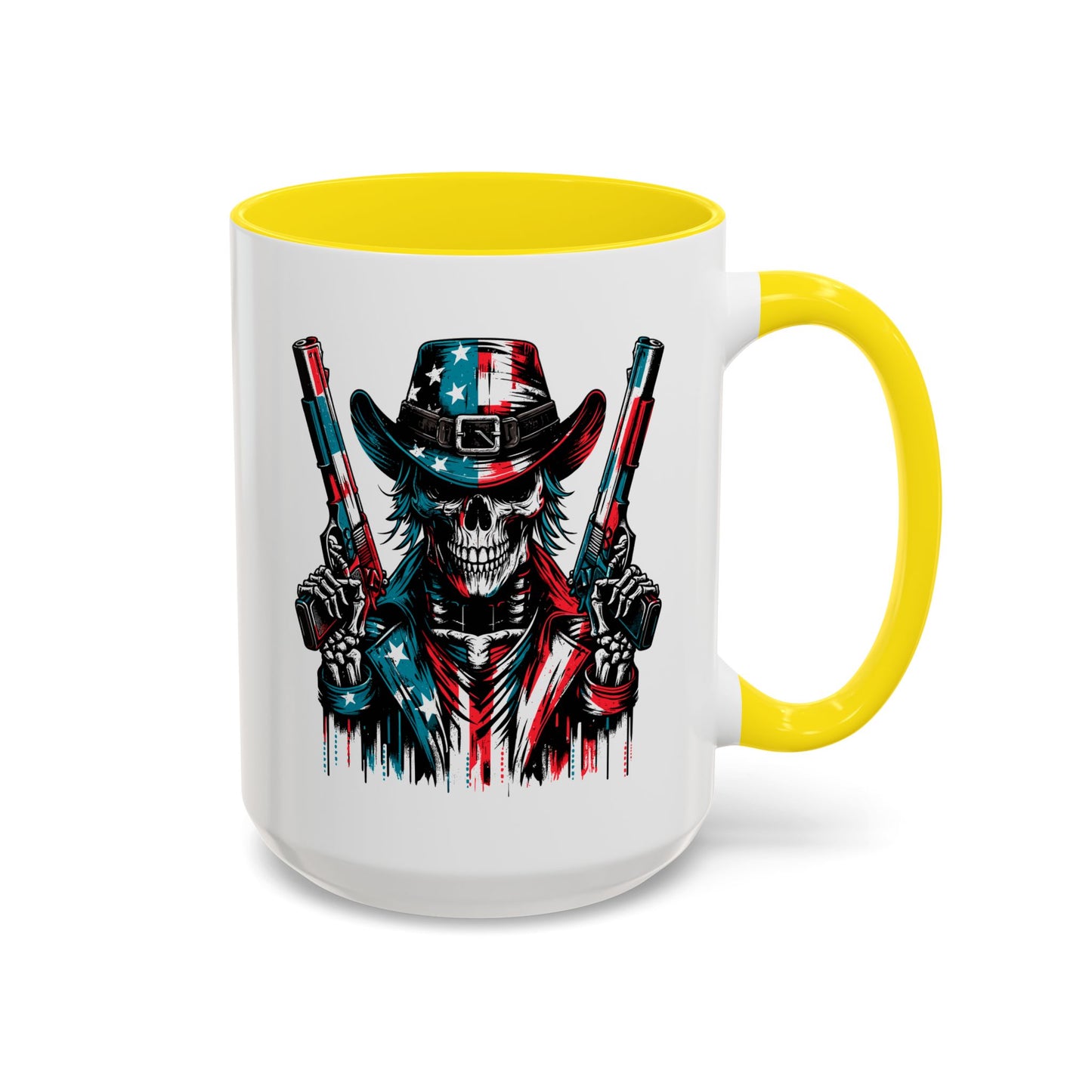 4th of July Mug - Skeleton with American Flag