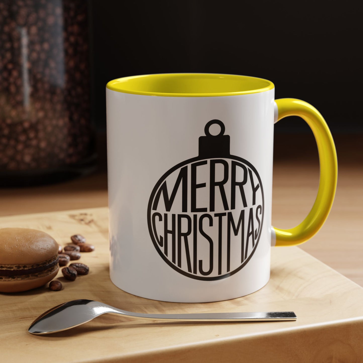 Christmas Mug - Merry Christmas Black Text Ornament