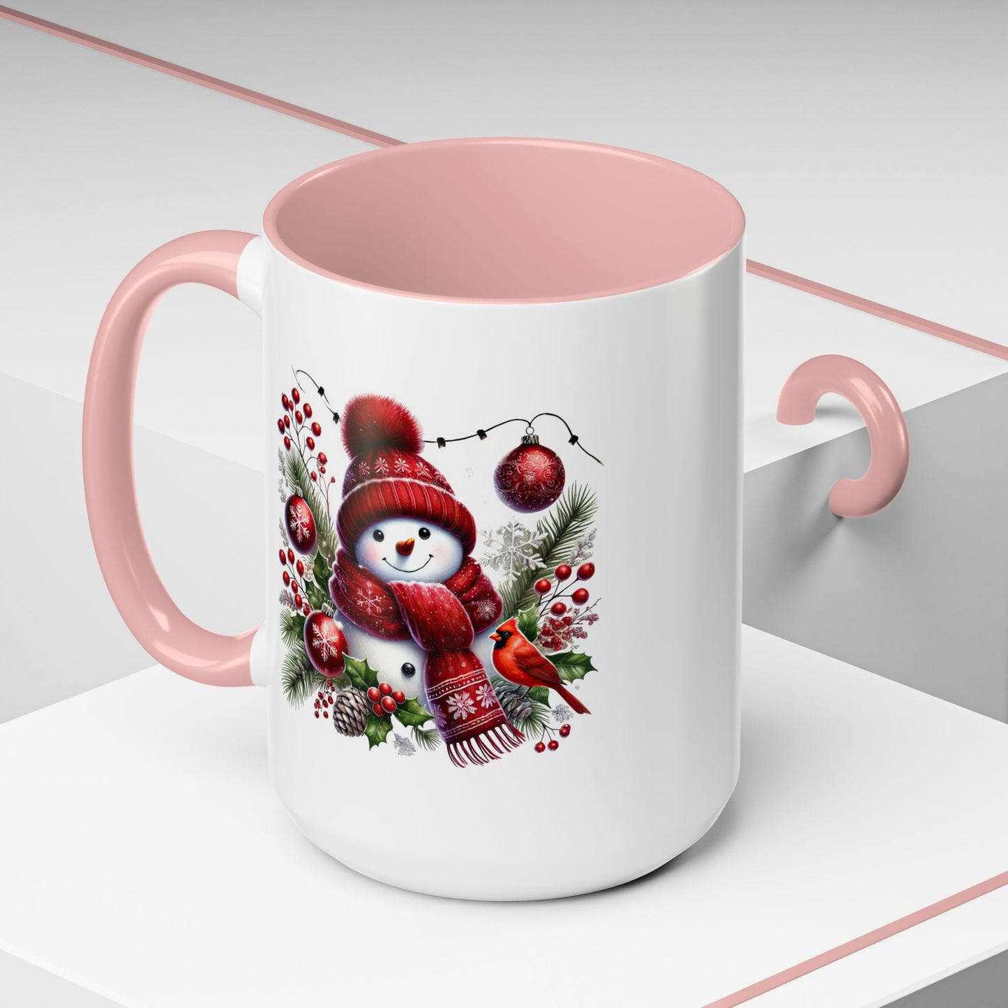 Christmas Mug - Burgundy Snowman