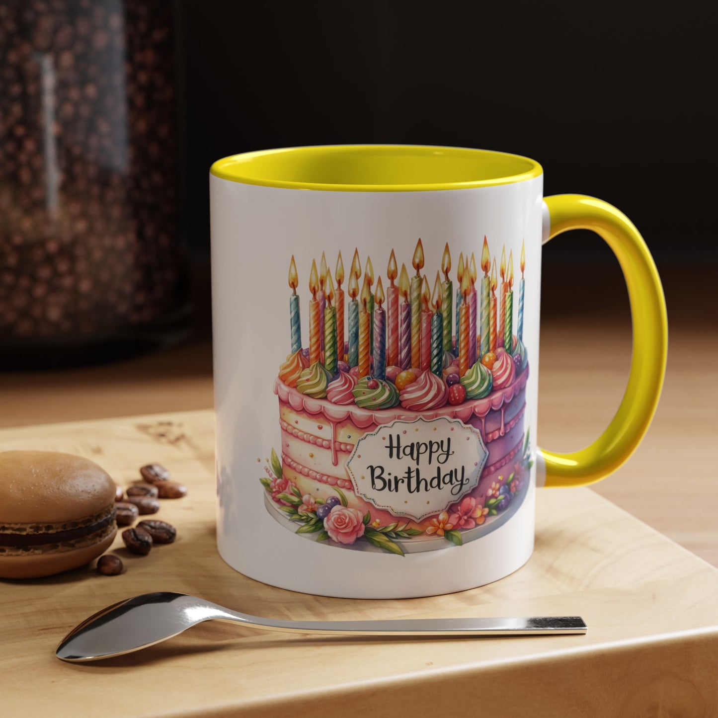 Birthday Mug - Happy Birthday Large Cake With...