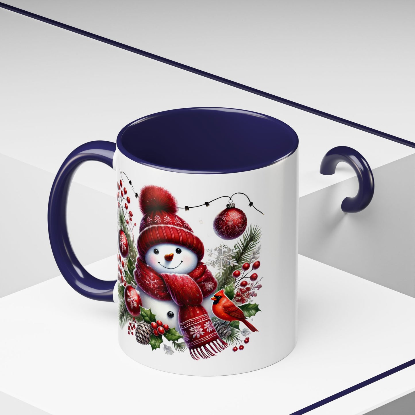 Christmas Mug - Burgundy Snowman