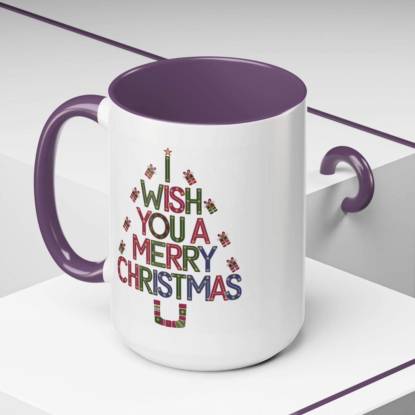 Christmas Mug - I Wish You a Merry Christmas Present Treee