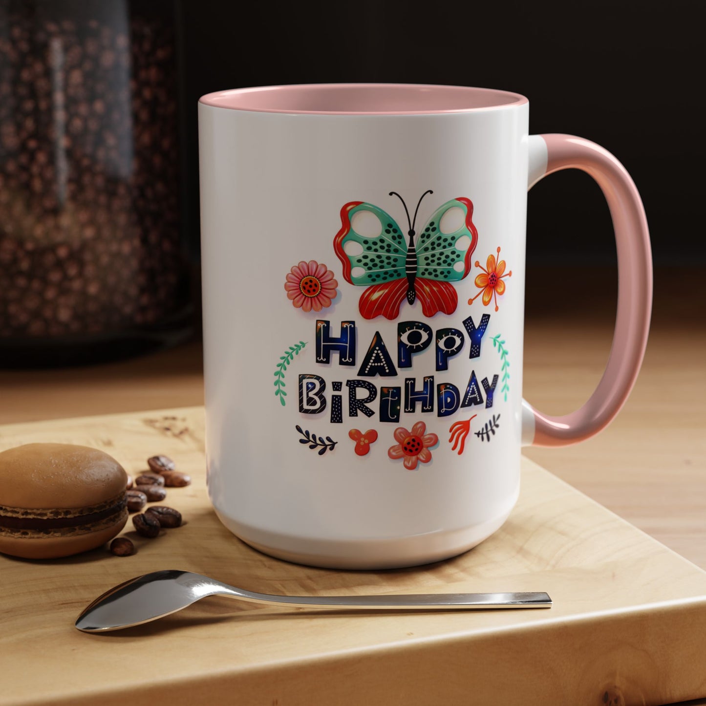Birthday Mug - Butterfly Flowers