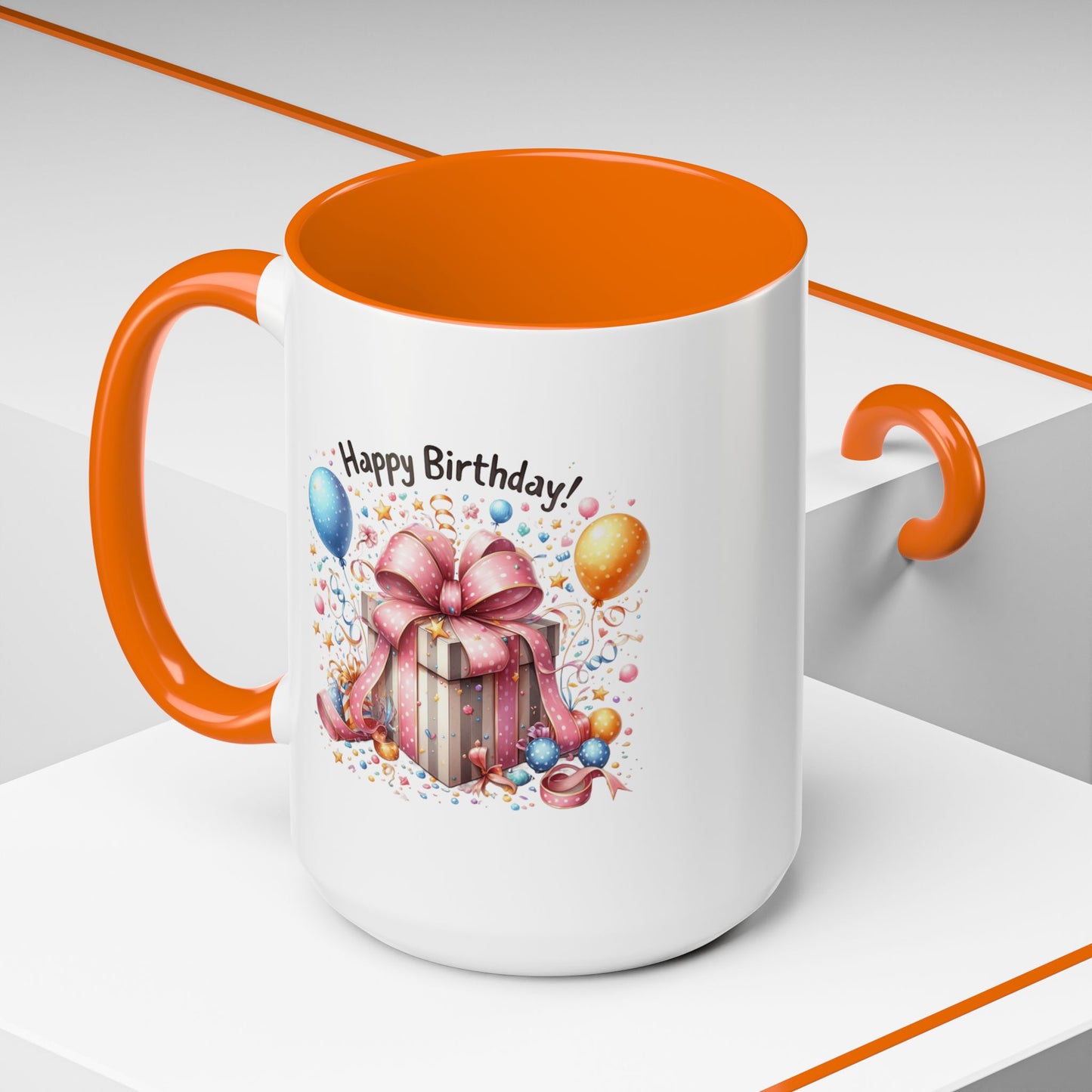 Birthday Mug - Happy Birthday Pink Ribbon Present