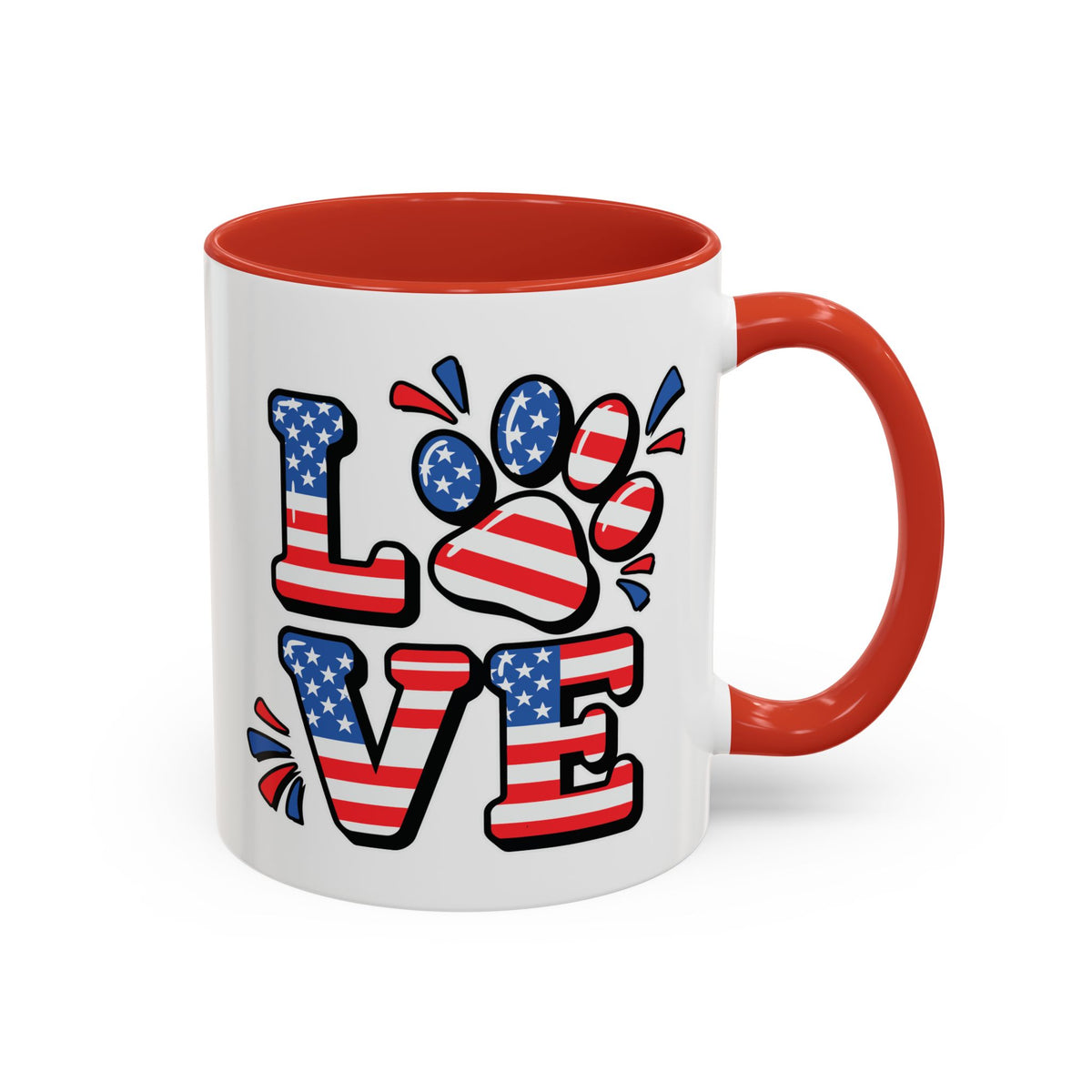 4th of July Mug - Animal Love USA Flag